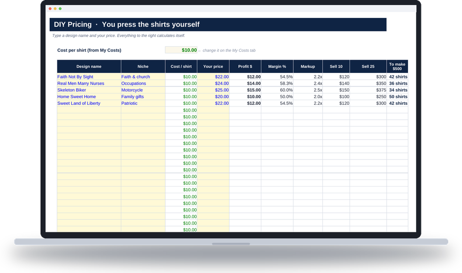 PrintReady Profit Calculator — pricing tab
